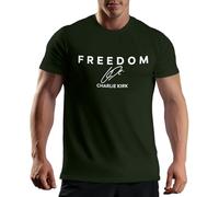 Venus Style Charlie Kirk Conservative Patriot American Freedom Liberty Right Wing Political Activist Fan T-Shirt Homme Vert Militaire Size M