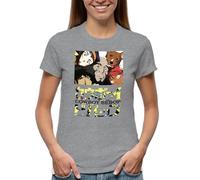 Venus Style Cowboy Bebop Anime Fan Art Spike Jet Faye EIN Ed Space Bounty Hunter Sci-FI Manga Gift Retro Classic Japanese Cool Vibes T-Shirt Femme Gris Size XL