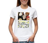 Venus Style Cowboy Bebop Anime Fan Art Spike Jet Faye EIN Ed Space Bounty Hunter Sci-FI Manga Gift Retro Classic Japanese Cool Vibes T-Shirt Femme Blanc Size XL