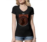 Venus Style Dune Arrakis Sandworm Shai-Hulud Science Fiction T-Shirt Femme Col en V Noir Size S