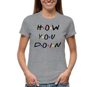 Venus Style Friends TV Show How You Doin Joey Tribbiani Quote Central Perk 90s Sitcom Fans Birthday Graduation Gift Idea T-Shirt Femme Gris Size XL