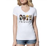 Venus Style Friends TV Show Logo Parody T T-Shirt Femme Col en V Blanc Size L