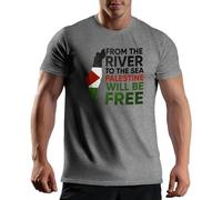 Venus Style from The River to The Palestine Will Be Free Fight for Freedom T-Shirt Gris pour Homme Size XL
