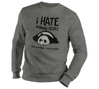 Venus Style I Hate Morning People and Mornings Funny Lazy Panda Pull Unisexe Gris Size L