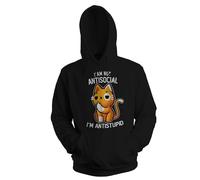 Venus Style I'm Not Antisocial Sweat A Capucha Noir Unisex Size L