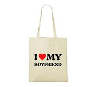 Venus Style J'aime Mon Copain - Cœur Rétro Groovy Amour Couple Vintage Tote Bag Naturel