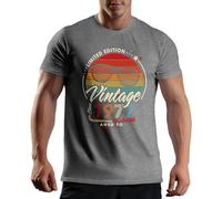 Venus Style Limited Edition Top Vintage 1977 Birthday T-Shirt Gris pour Homme Size XXL