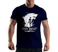 Venus Style Not Today Arya Black Wolf Stark Catspaw Game GOT T-Shirt Bleu Marine pour Homme Size M