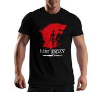 Venus Style Not Today Arya Red Wolf Stark Catspaw GOT T-Shirt Noir pour Homme Size XXL