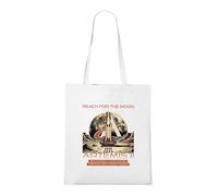 Venus Style Reach For The Moon Artemis - Exploration Spatiale Vintage Poster Art Tote Bag Blanc