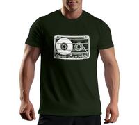Venus Style Retro Audio Music Cassette Vintage Sketch Drawing T-Shirt Vert Militaire pour Homme Size M