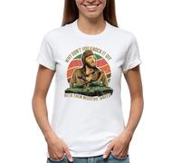 Venus Style Why Don't You Knock It Off with Them Negative Waves Sergeant Oddball Kellys Heroes Donald T-Shirt Femme Blanc Size S