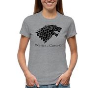 Venus Style Winter is Coming Wolf Stark House GOT Thrones T-Shirt Femme Gris Size XXL