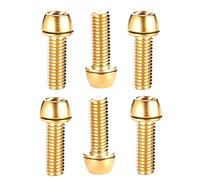 Venus valink 6pcs Titane Plaqué Coloré Vis Boulons M5 18mm pour Vélo VTT Guidon, Acier Inoxydable Moto Vis, VTT Route Vélo Guidon Vis Boulons - Or