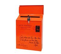 Venus VALINK Boîte aux lettres vintage à fixation murale avec serrure en fer Style rétro extérieur Étanche Décoration de jardin Orange