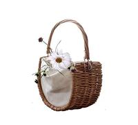 Venus valink Tissage Osier Lune Forme Fleur Panier avec Poignée pour Maison Décoration