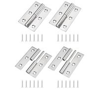 Venussar Charnières de Porte Droite 75 * 50mm Charnière amovible avec 24 vis, Acier inoxydable 304, Charnière amovible pour porte intérieure extérieure en argent massif