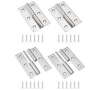 Venussar Charnières de Porte Gauche 75 * 50mm Charnière relevable, avec 24 vis, Acier inoxydable 304, Charnière amovible pour porte intérieure extérieure en argent massif