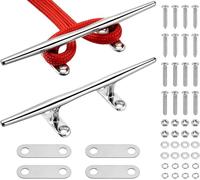 Venussar Lot de 2 crampons de bateau de 254 mm pour bateaux en acier inoxydable 316 plat avec 4 trous accessoires de bateau, lampe d'amarrage pour fixation de corde, garde-boue, bateau, amarrage