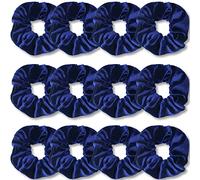 VENUSTE Lot de 12 chouchous en velours de qualité supérieure pour cheveux, couleurs unies et épaisses, élastiques doux pour queue de cheval, femmes et filles, bleu roi