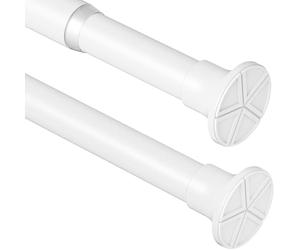 Venwemong Tringle à rideau de douche extensible sans perçage réglable pour rideau de douche, cuisine, armoire, blanc, 85-235 cm