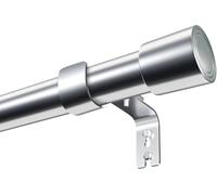Venwemong Tringle rideau tringle à rideaux barre de rideau argenté ø25mm télescopique 1 pièce montage par perçage avec couvercles assortis pour salon, Argent, 84-220 cm
