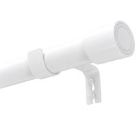Venwemong Tringle rideau tringle à rideaux barre de rideau blanc ø25mm télescopique 1 pièce installation par perçage design universel pour appartement, Blanc, 84-290 cm