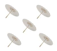 VENYAA Lot de 5 parasols en papier de 60 cm pour la plage, les loisirs créatifs, les fêtes prénatales, les mariages, etc, blanc