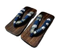 VENYAA Pantoufles traditionnelles japonaises en bois Geta pour homme, tongs d'été en bois pour homme, sabots à talons plats (taille : 45, couleur : homme + F)