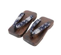 VENYAA Pantoufles traditionnelles japonaises en bois Geta pour homme, tongs d'été en bois pour homme, sabots à talons plats (taille : EU 41, couleur : homme + D)