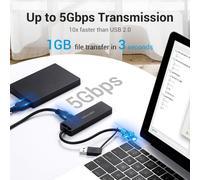 Venzione Hub 6 in 1 USB 3.0 A USB3.0x3/TF/SD/Micro -b - 0,15m - colore nero