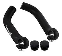 Venzo Rallonge de guidon de vélo pour VTT hybride - Compatible avec 7/8'' 22,2 mm - Extrémités de barre plate avec bouchons - 150 mm - Design ergonomique léger et durable - Noir mat