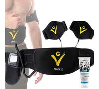 VeoFit Ceinture Abdominale Noire Electrostimulation et Musculation EMS- Appareil Electrostimulateur Musculaire Abdominaux, Bras, Cuisses et Mollets, Homme et Femme Abdo
