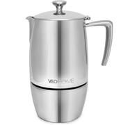 VeoHome - Cafetière Italienne Inox Incassable - 10 Tasses Expresso 500ml - Compatible Induction, Gaz, Céramique, Lave-vaisselle