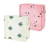 VEOIRXU 2 Pièces Pochette pour Serviettes Hygiéniques Tampons Protège Slip Culotte Menstruelle Sac Rangement Organisateur avec Fermeture Éclair pour Serviette Hygiénique Tampons (Blanc + Rose)