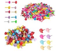 VEOIRXU 200 Pièces Attaches Parisiennes Multicolores en Métal Contenant 100 Attache Parisienne Rondes+100 Attaches Parisiennes en Forme de Cœur pour Décoration Papier Artisanat Cartes Scrapbooking