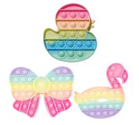 VEOIRXU 3 Pièces Push and Pop Bubble Sensory Fidget Toy, Pop It Fidget Toy Set for Anti-Stress, Silicone Jouets Sensoriels à Presser de Soulagement de L'anxiété, pour Enfants, la Famille et Les Amis