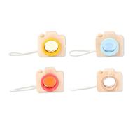 VEOIRXU 4 Pièces Mini Kaléidoscope en Bois Magical Avec Corde Suspendue Kaléidoscope Vintage Pour Motifs Colorés Jouet d'Observation Créatif Jouet d'Éducation Pour L'Apprentissage des Enfants