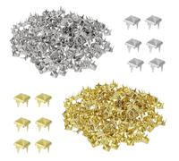 VEOIRXU 400 Pièces Rivets Carrés Rivets en Métal pour Cuir 10mm Pyramide Spike Rivets DIY Punk Rivets pour Vêtements Sacs Sangles en Cuir Chaussures Manteaux Gants (Or + Argent)