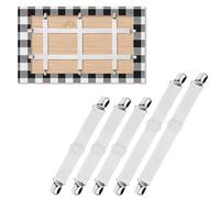 VEOIRXU 5 PCS Clips de Nappe à Sangle Cachée, Pince à Nappe Extérieure, Cachés Pinces Nappe, Clip de Sangle élastique pour Sécuriser Nappe Pique-Nique Tables Canapé Lit (Blanc)
