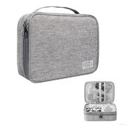 VEOIRXU Sac Électronique Multifonctionnel Avec 3 Couche Sac Câble Portable Étanche Pour Tablette Disque Dur Externe Chargeur Câbles Objets Adaptateurs Cartes Mémoire Câbles USB (Gris)