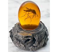 VEOJEIN Moustique en Ambre et Base Jurassique | Décoration fossile de Dinosaure et Cadeau de Collection | Figurines squeletines | Réplique d'ADN de Dinosaure du Monde préhistorique | Accessoire de