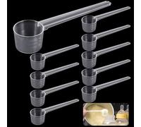 VEPEPE 10 Pièces Transparentes Cuillère Doseuse avec Graduations de 2g, 3g, 4g, 5g, Cuillère Mesurer à Long Manche, en Poudre de Protéines, pour la Pâtisserie, Cuisine, Café