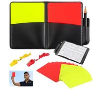 VEPEPE 22 Pièces Football Kit Carton Arbitre Football, Set Arbitre avec Sifflet, Carton Rouge Jaune Kit, Set Arbitrage Foot pour De Manifestations Sportives