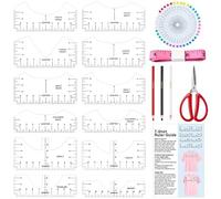 VEPEPE 30 Pièces Prime Vinyl DIY T-shirt Alignment Ruler, Guide de Règle de T-Shirt, Comprend des ciseaux et des goupilles de positionnement à tête large, Pour Les Dessins et Accessoires de Couture