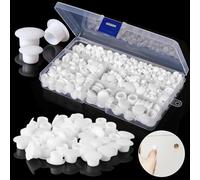 VEPEPE 500 Pièces Cache Trou Meuble Kit, 5 & 6 & 8 & 1 & 12 mm Couverture de Trou de Meubles, Bouchon Blanc, Bouchons d'obturation pour Armoires Étagères Mur Trous de Perçage