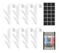 VEPEPE 8 Pcs Crochet Radiateur Seche Serviette de Rond avec Mobile et Fixe, Crochet Serviette Salle de Bain Blanc, Patere Seche Plastiques, pour Tous les Radiateurs Standard