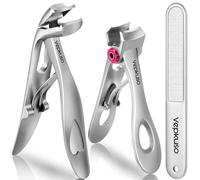 Vepkuso Coupe-ongles pour personnes âgées, coupe-ongles à mâchoire large et coupe-ongles à tête inclinée pour ongles épais, coupe-ongles professionnel en acier inoxydable avec lime pour hommes, femmes