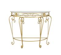 Vepnby Table Console Demi-Lune, Console Meuble, Tables Consoles de Salon Moderne Et Simple Table Murale pour Entrée et Salon, Pieds en Métal, Idéale pour Les Couloirs(Gold,90 * 45 * 80cm)