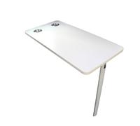 Vepnby Table Pliante Murale, Table Pliante Camping avec Pieds Amovibles Et Deux Porte-Gobelets, pour Caravanes Et Camping-Cars (39.5x79.5x75cm)(White)